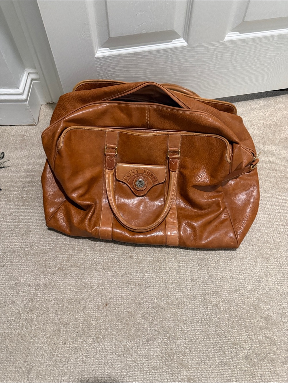 Vintage Women's Leather Travel Duffel Bag in Cognac Tan - Saint  Borse